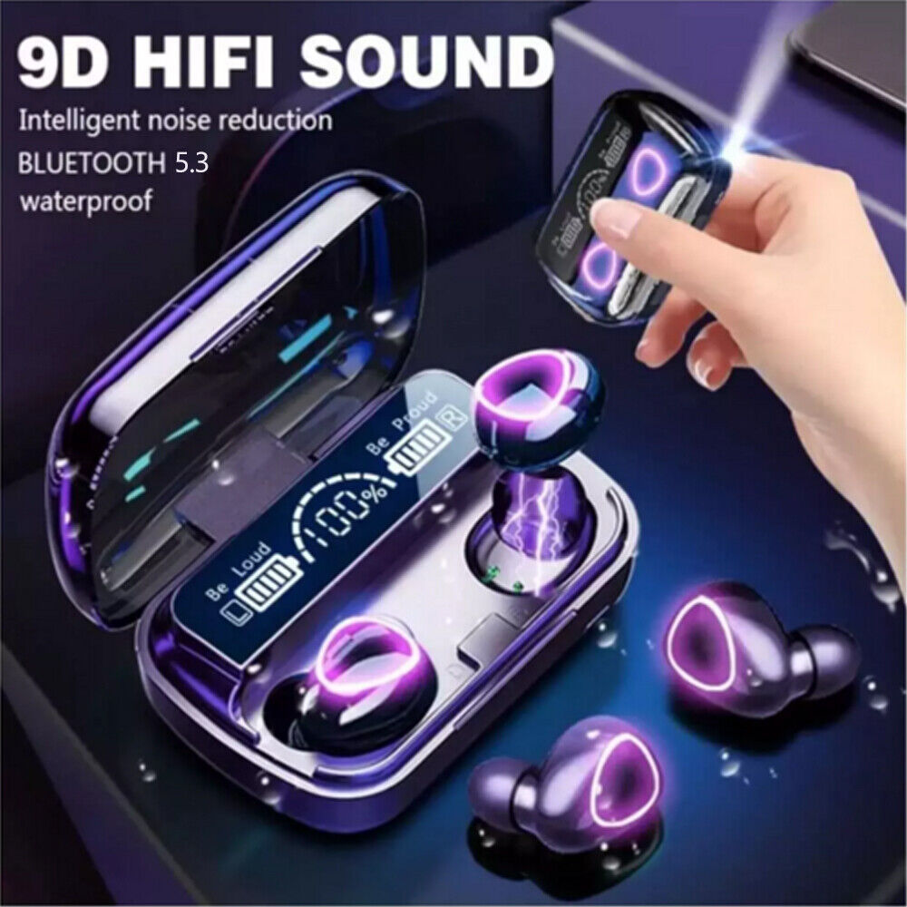 New 9D Earphone Bluetooth 5.3 Touch Control In-Ear Earbuds Wireless Headset UK