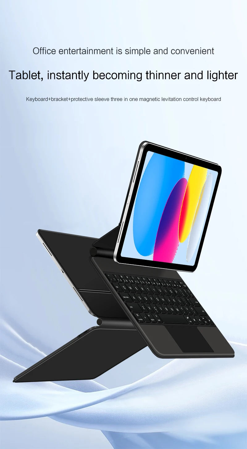 iPad 10.9" 2022 Magic Keyboard Folio Case with Portuguese, Spanish, Hebrew, Arabic, German Support