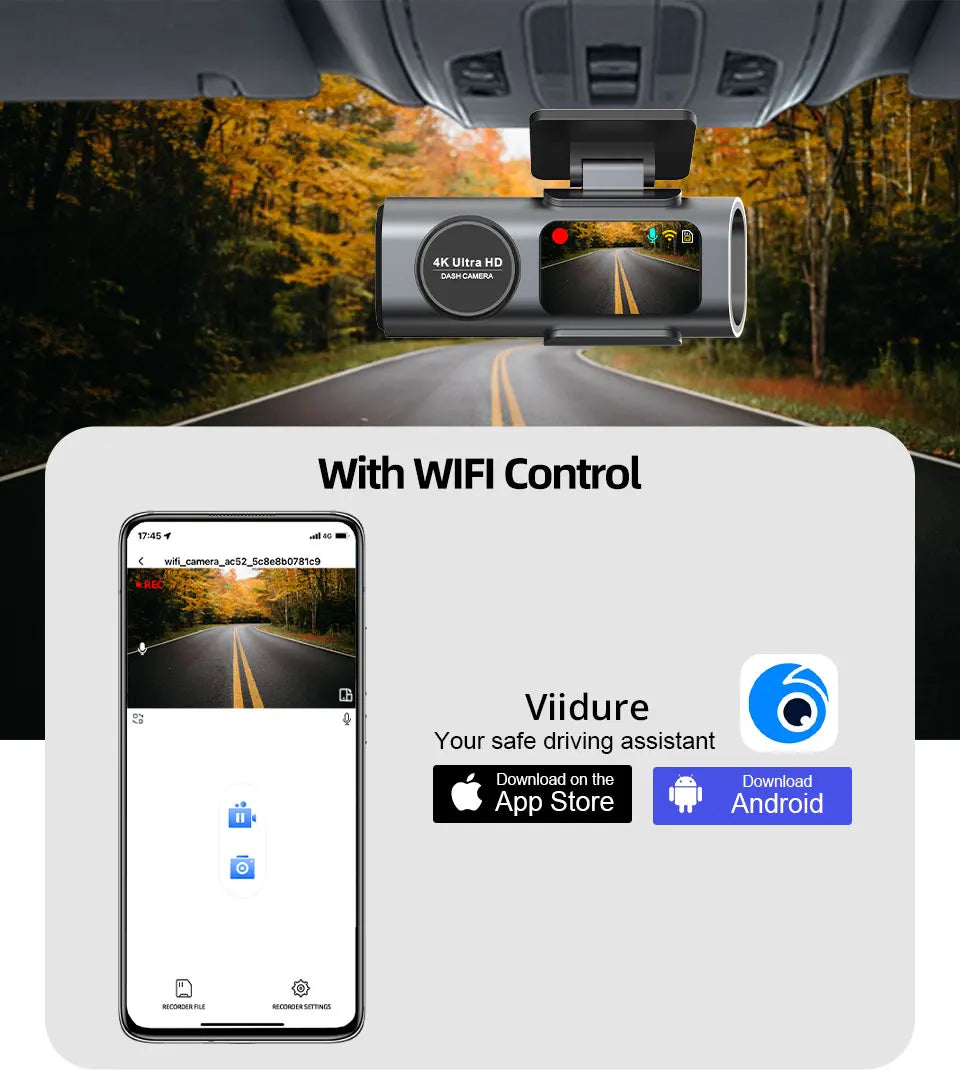 AutoGuard 4K Dashcam Pro with GPS and Wifi