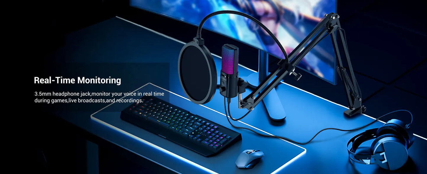 DynamicGlow RGB Mic: Immerse in Vibrant Soundscapes"