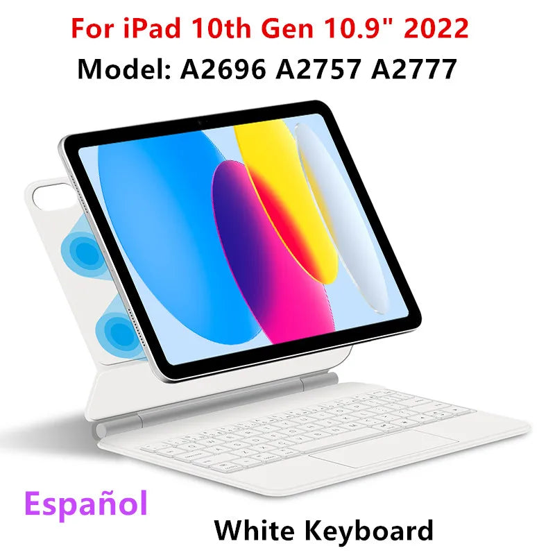 iPad 10.9" 2022 Magic Keyboard Folio Case with Portuguese, Spanish, Hebrew, Arabic, German Support