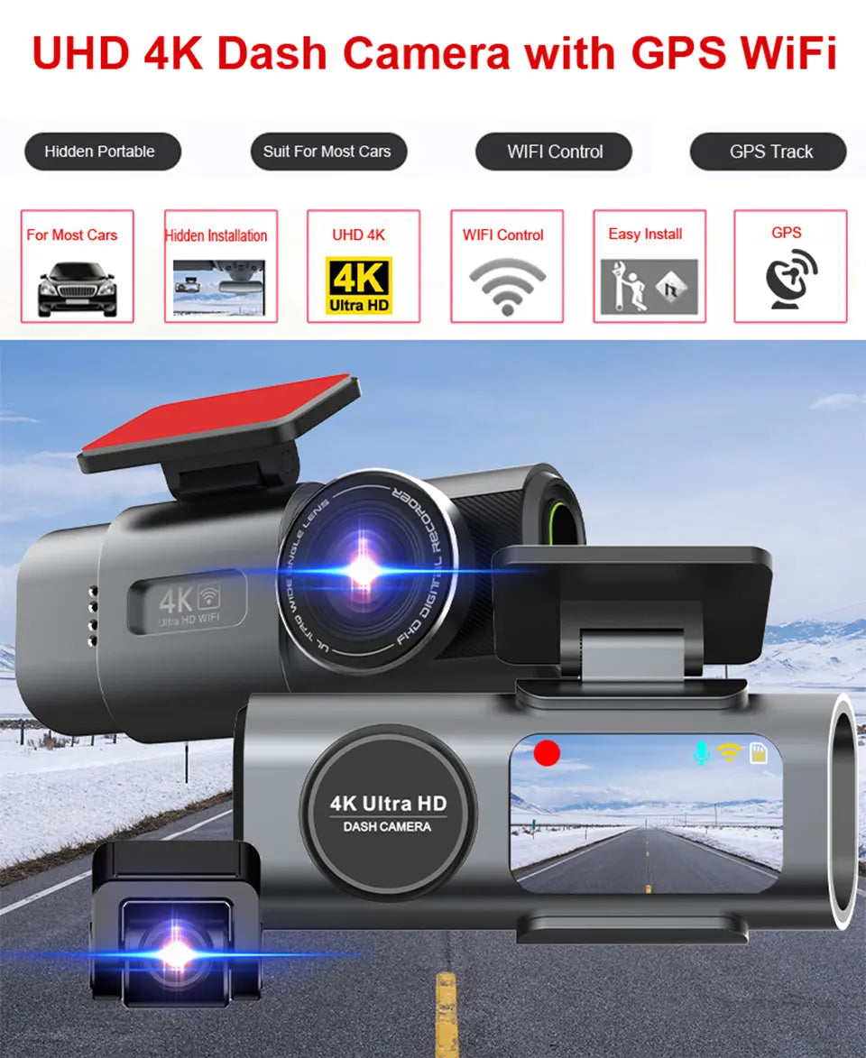 AutoGuard 4K Dashcam Pro with GPS and Wifi